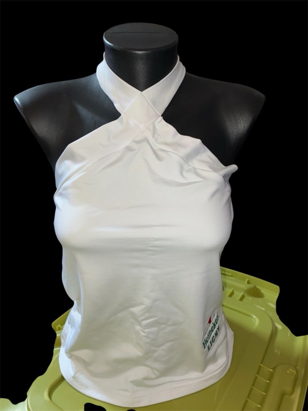 Heineken White Halter Neck Logo Tank Top & skirt set uniform Halloween costume